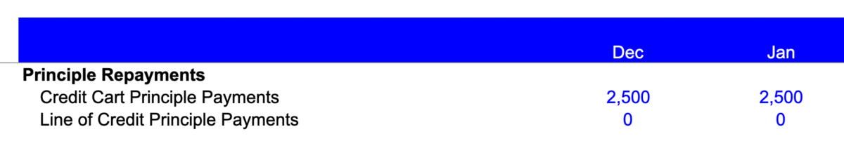 Debt Repayments Cashflow